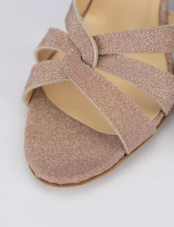 Sandalo tacco 9 cm rosa glitter