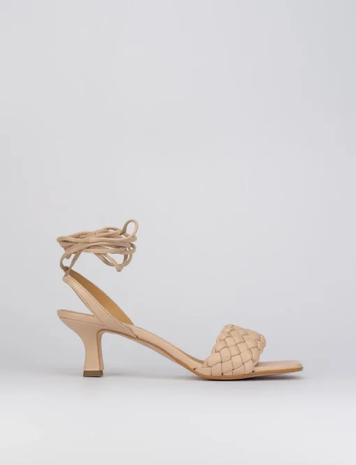 Sandalo tacco 5 cm rosa pelle