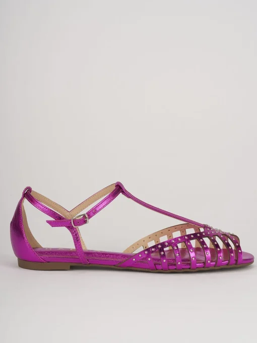 Sandalo tacco 1 cm rosa pelle