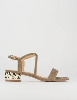 Sandalo tacco 1 cm rosa pelle