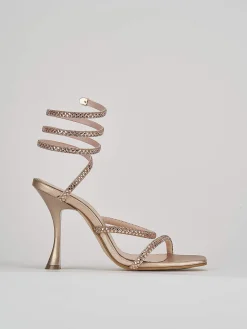 Sandalo tacco 10 cm rosa pelle