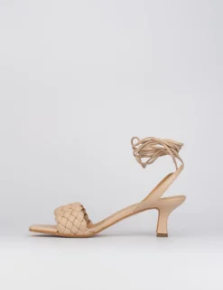 Sandalo tacco 5 cm rosa pelle