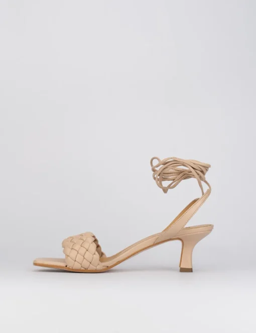 Sandalo tacco 5 cm rosa pelle