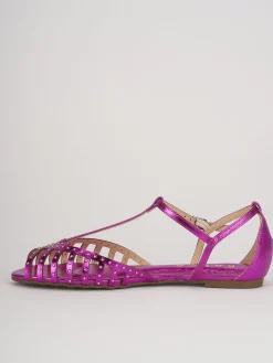 Sandalo tacco 1 cm rosa pelle