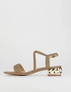 Sandalo tacco 1 cm rosa pelle