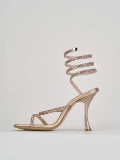 Sandalo tacco 10 cm rosa pelle