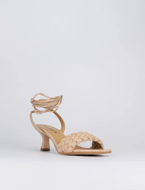 Sandalo tacco 5 cm rosa pelle