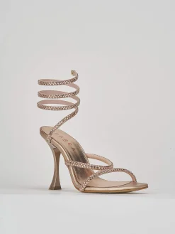Sandalo tacco 10 cm rosa pelle