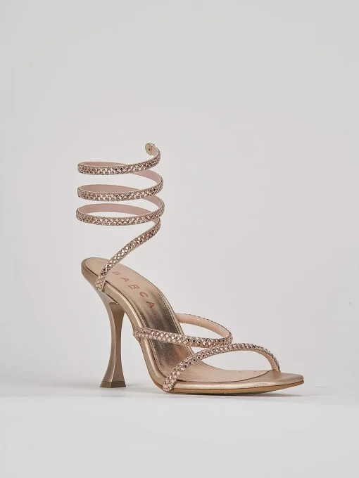Sandalo tacco 10 cm rosa pelle