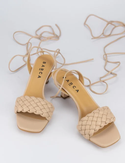 Sandalo tacco 5 cm rosa pelle