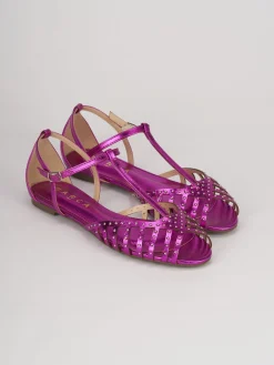 Sandalo tacco 1 cm rosa pelle