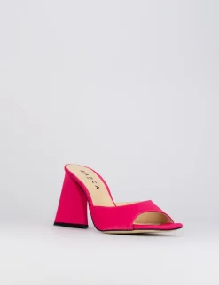 Sandalo tacco 8 cm rosa raso