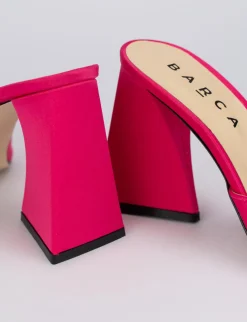 Sandalo tacco 8 cm rosa raso