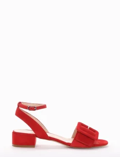sandalo tacco 3 cm rosso
