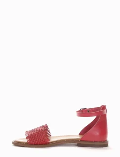 sandalo tacco 1 cm rosso