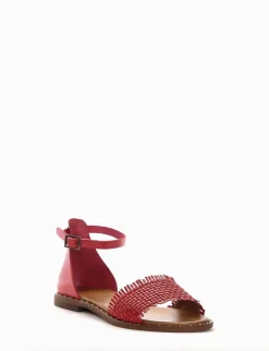 sandalo tacco 1 cm rosso