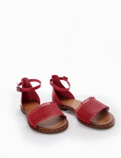 sandalo tacco 1 cm rosso