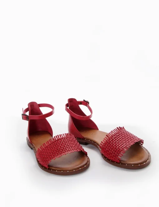 sandalo tacco 1 cm rosso