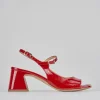 Sandalo tacco 6 cm rosso vernice