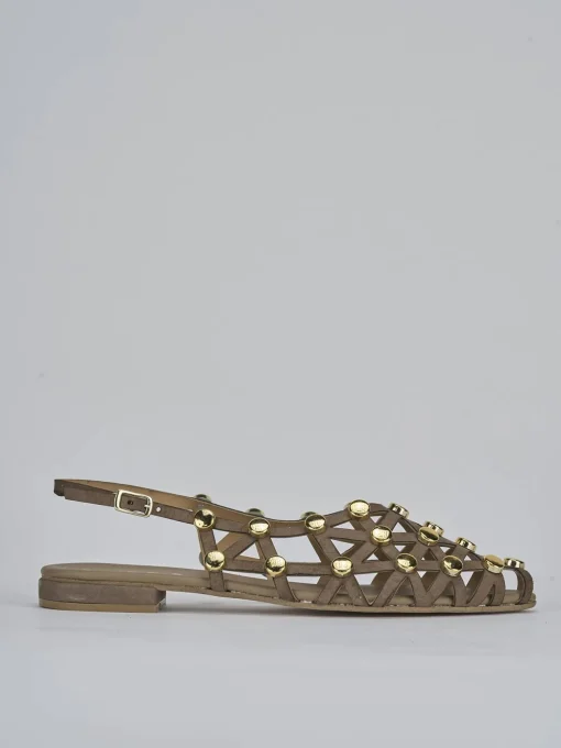Sandalo tacco 1 cm testa camoscio