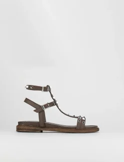Sandalo tacco 1 cm testa pelle