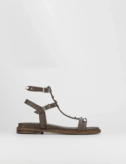 Sandalo tacco 1 cm testa pelle