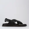 Sandalo tacco 1 cm testa pelle