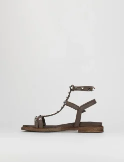 Sandalo tacco 1 cm testa pelle