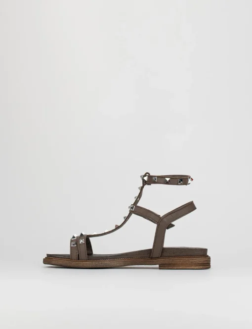 Sandalo tacco 1 cm testa pelle
