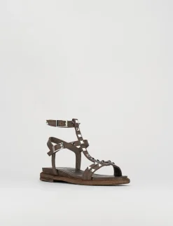 Sandalo tacco 1 cm testa pelle