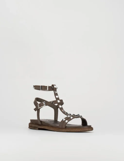 Sandalo tacco 1 cm testa pelle