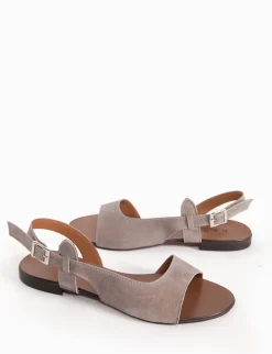 sandalo tacco 1 cm tortora