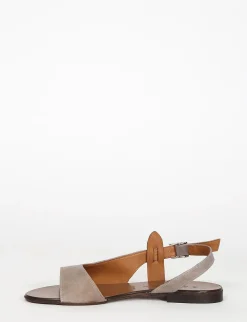 sandalo tacco 1 cm tortora