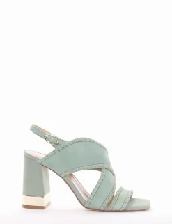 sandalo tacco 10 cm verde