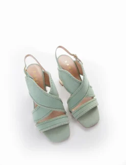 sandalo tacco 10 cm verde