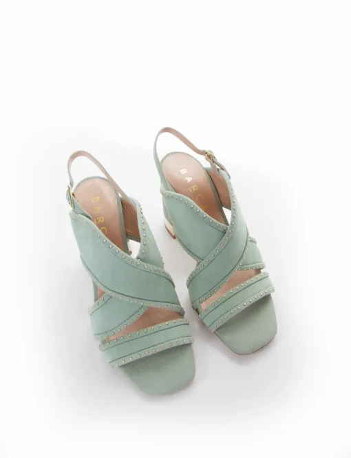 sandalo tacco 10 cm verde