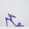 Sandalo tacco 8 cm viola pelle