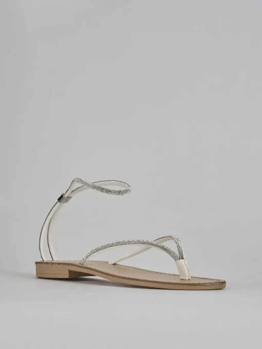 Sandalo tacco 1cm argento pelle