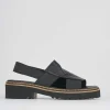 Sandalo tacco 5cm nero pelle