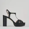 Sandalo tacco 9cm nero pelle