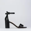 Sandalo tacco 7cm nero pelle