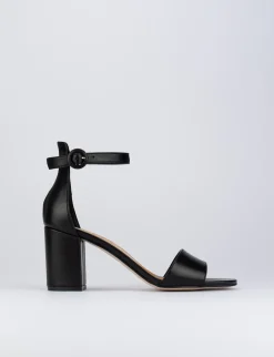 Sandalo tacco 7cm nero pelle