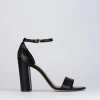 Sandalo tacco 7cm nero pelle