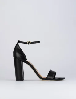 Sandalo tacco 7cm nero pelle