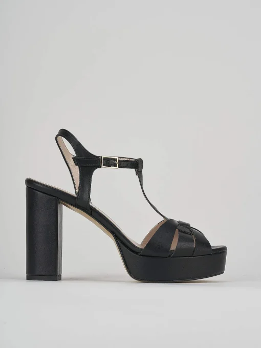 Sandalo tacco 9cm nero pelle