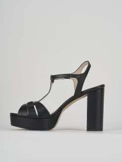 Sandalo tacco 9cm nero pelle