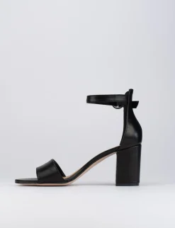 Sandalo tacco 7cm nero pelle