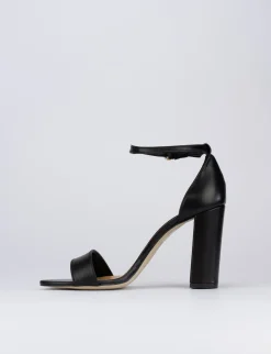Sandalo tacco 7cm nero pelle