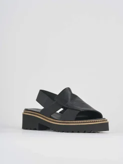 Sandalo tacco 5cm nero pelle