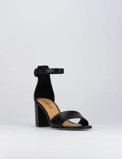 Sandalo tacco 7cm nero pelle